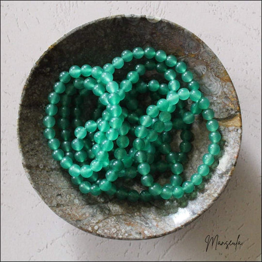 Lot de 10 bracelets en pierres naturelles Aventurine (8mm).