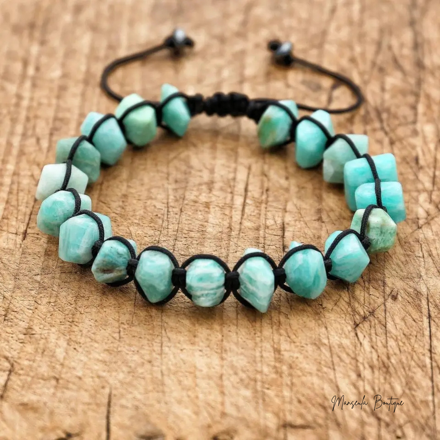 Bracelet tressé en pierres naturelles Amazonite(8mm)