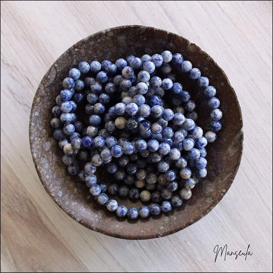 Lot de 10 bracelets en pierres naturelles Sodalite (8mm)