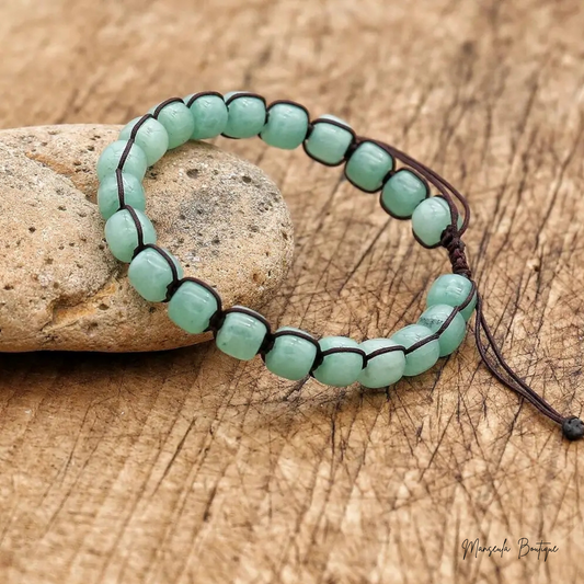 Bracelet tressé en pierres naturelles Amazonite (8mm)