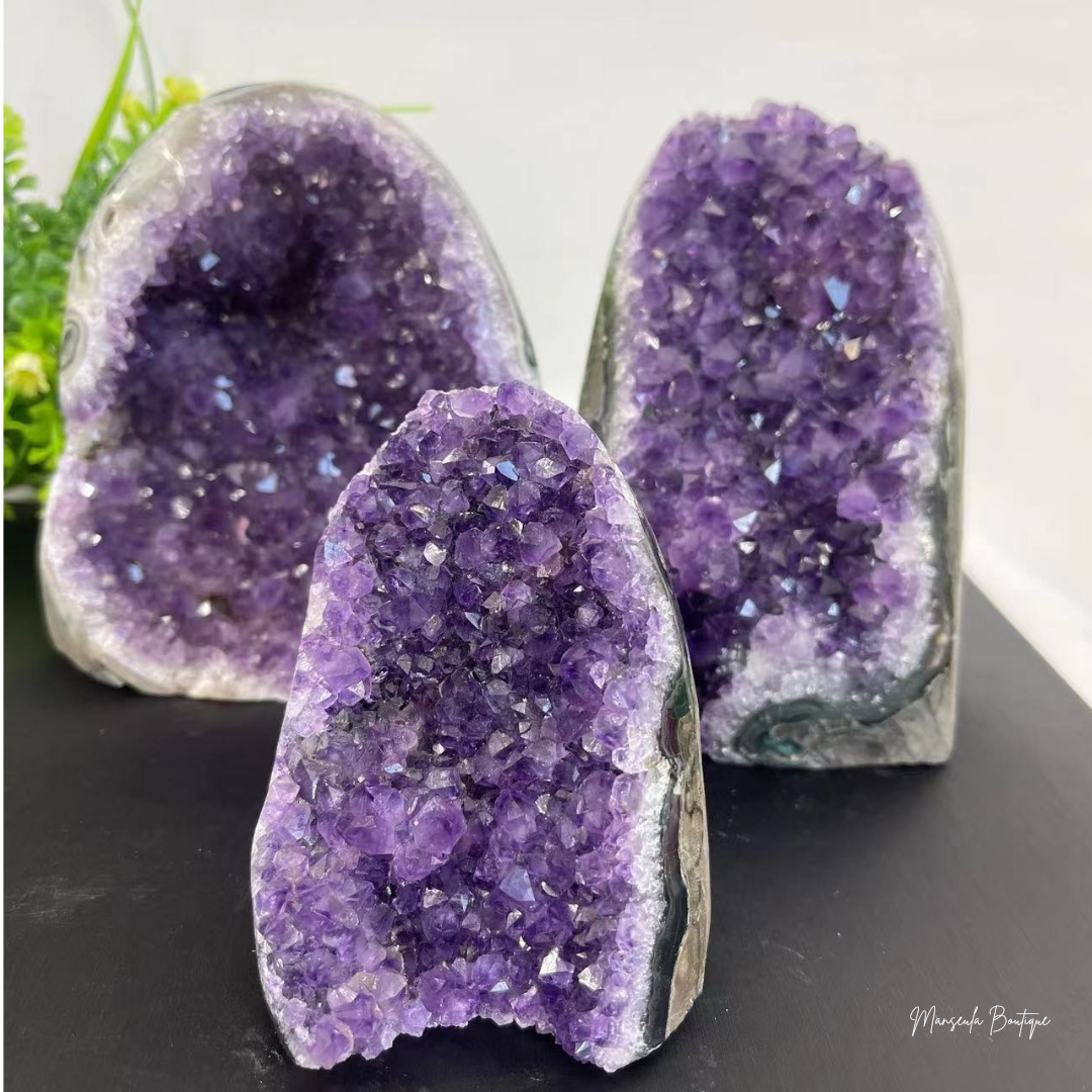 Geodes Améthyste, Amas de cristaux naturels, pour la décoration et la purification de vos pièces.